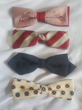 Bow Ties Men's Vtg Mixed Set Dolid Colors Patterns Kalypit Crown Best Clip